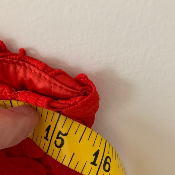 Bardot midi Elegant Red Lace Dress lined small /6. Drycleaned sleeveless - Picture 8 of 10